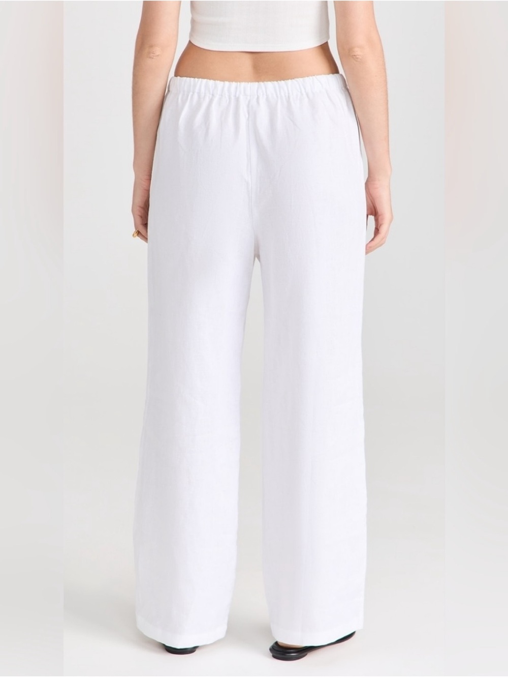 Reformation White Wide-Leg Trousers - High-Rise Minimal Size X-Small Petite New - Picture 3 of 11